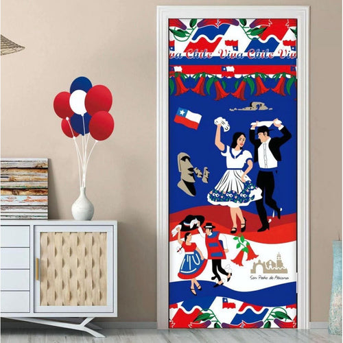 Funda De Puerta Decoración Fechas Patrias 100x210cm M4