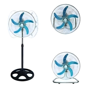 Ventilador De Base 18 Pulgadas 3 Velocidades Fs-4521. Cantidad De Aspas 5 Color De La Estructura Negro Color De Las Aspas Celeste Diámetro 18 Cm Frecuencia 50hz Material De Las Aspas Plástico