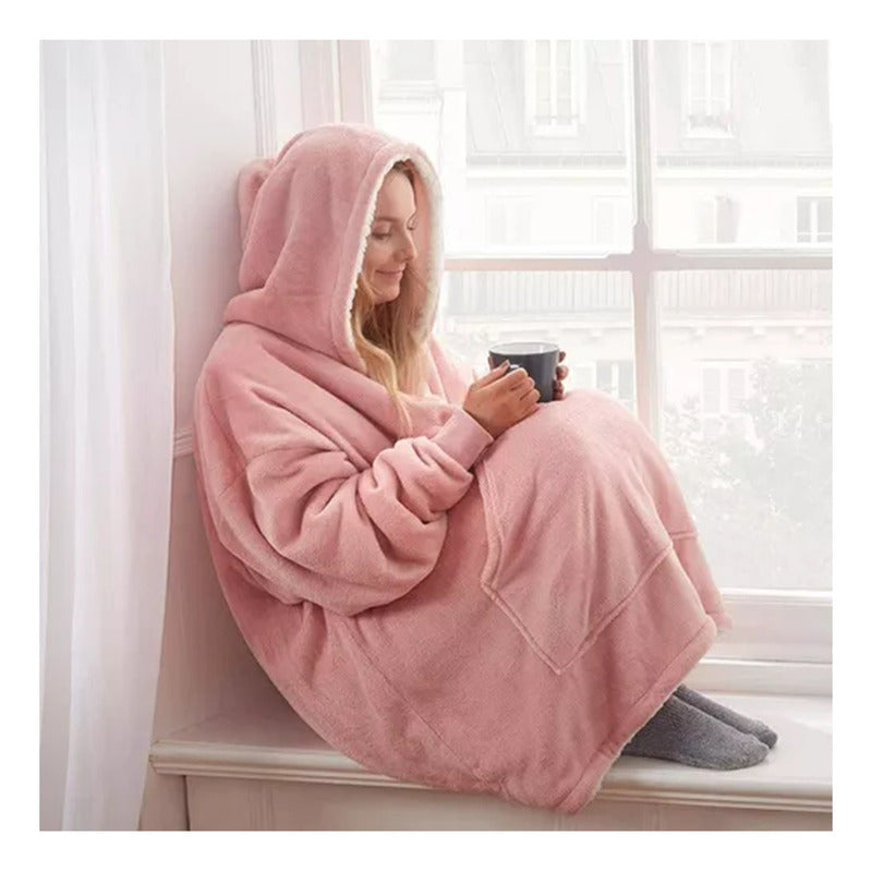 Pack X2 Polerones Sherpa Con Capucha Poleron Chiporro Huggle Hoodie Pijama Invierno Polar M&a Store
