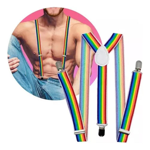 Suspensores Tirantes Elásticos Ajustables Orgullo Pride Lgbt Arcoíris Pride