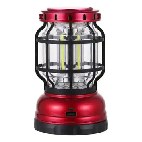 X2 Lampara Multifuncional Camping Recargable Energía Solar Rojo