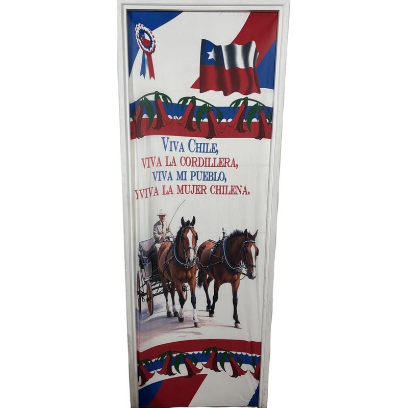 X2 Funda De Puerta Decoración Fechas Patrias 100x210cm M10