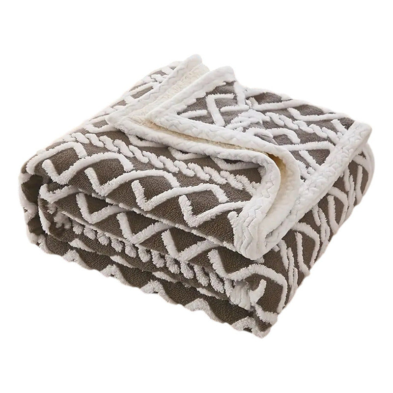 Frazada Sherpa Texturizada Diseño Premium Polar 160x220cm