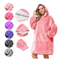 Pack X2 Polerones Sherpa Con Capucha Poleron Chiporro Huggle Hoodie Pijama Invierno Polar M&a Store
