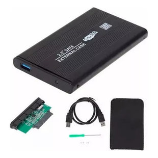 Case Disco Duro 2.5 Hdd Sata Cofre Aluminio Externo Negro