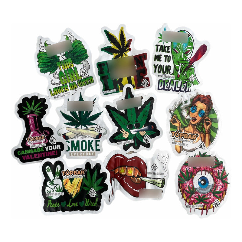 50 Bolsas De Mylar Contenedor Weed Cierre Cremallera No Olor