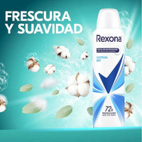 X2 Desodorante Rexona Aerosol Femenino Cotton Dry 72h 150ml Cotton Dry