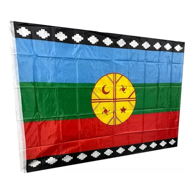 Bandera Mapuche Chilena Bandera De Chile Mediana 90x145 Tela