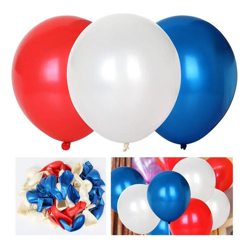Globos Látex Tricolor 25unid Decoración Fiesta Globos Tricolor Látex