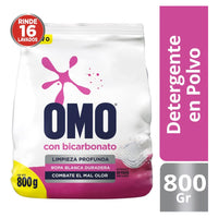 X6 Detergente En Polvo Omo Con Bicarbonato 800g Ropa Blanca
