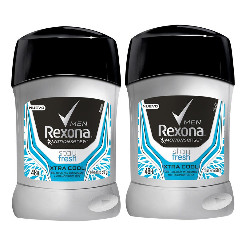 X2 Desodorante Barra Rexona Men Stay Fresh Xtra Cool 50g Neutra