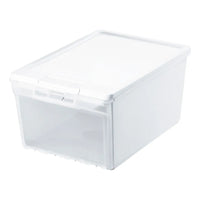 Caja Organizadora Apilable Zapato Multiuso 12 L Reyplast Transparente / Blanco Lisa