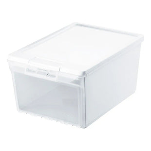 Caja Organizadora Apilable Zapato Multiuso 12 L Reyplast Transparente / Blanco Lisa