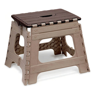 Piso Plegable Roble Banco Silla Taburete Mediano 28x28 Color Marrón