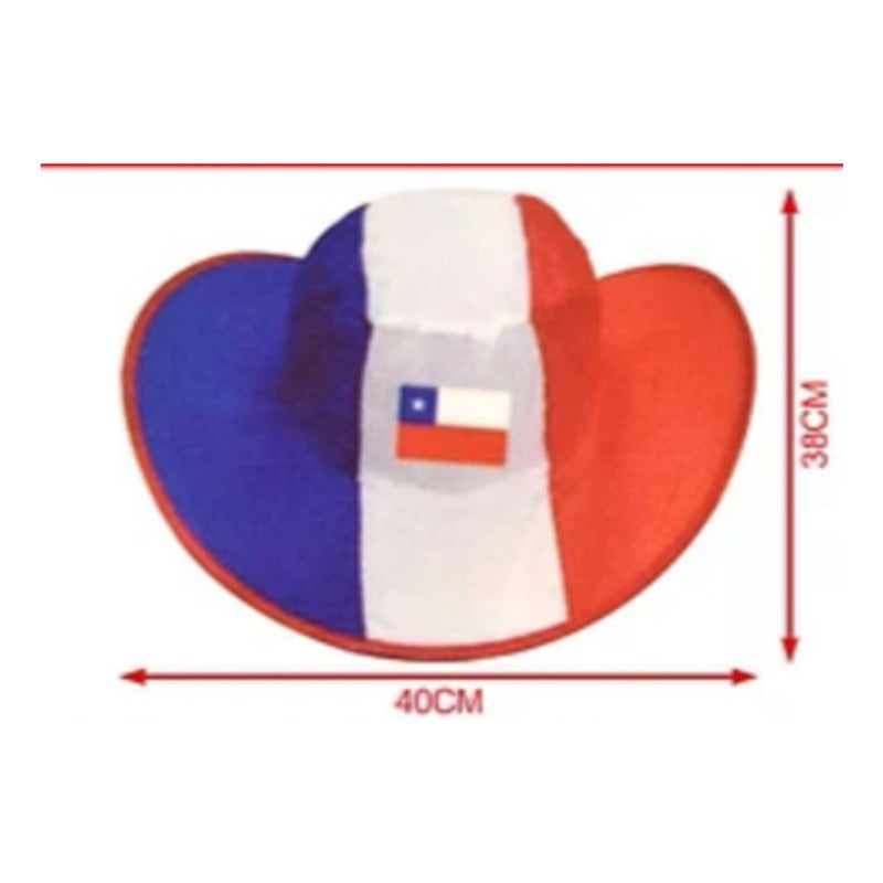 Sombrero Chileno Plegable Bandera De Chile Fiestas Cotillon Bandera Chile