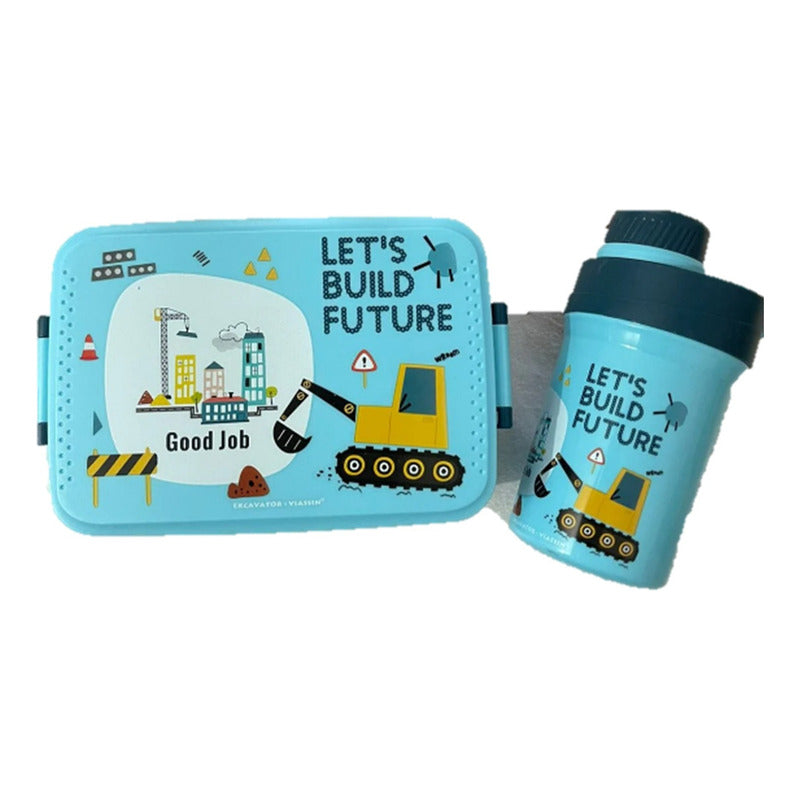 Tupper Contenedor Lonchera Escolar + Botella De Agua Jugo