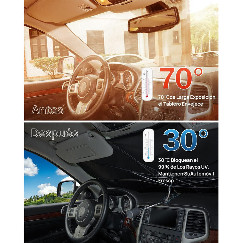 X2 Quitasol Parasol Parabrisa Auto Tipo Sombrilla Cubre Sol