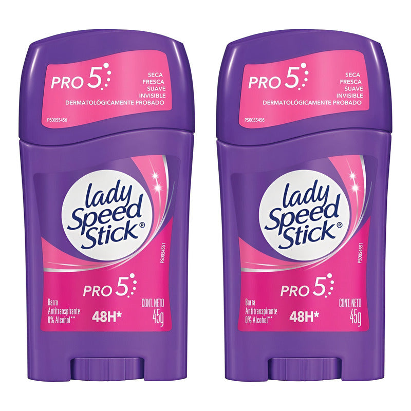 X2 Desodorante Barra Lady Speed Stick Antitranspirant Pro 5 Floral Frutal