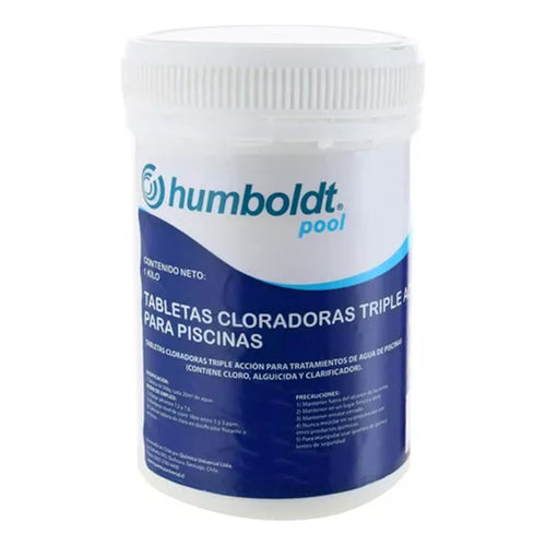 Cloro En Pastilla Para Piscinas 1 Kg Triple Accion Humboldt