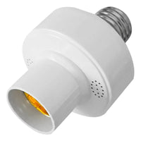 X2 Soquete Adaptador Soporte Ampolletas Sensor Movimiento Blanco