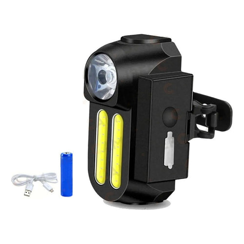 Luz Led Potente Alcance Delante Trasera Bicicleta Recargable Negro