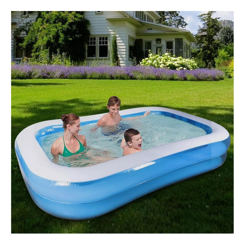 Piscina Familiar Inflable Rectangular 2m X 1.2m Verano Celeste