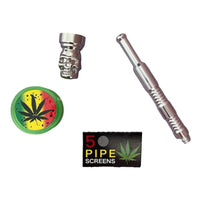 Set De Pipa Diseño Calavera + Moledor + Rejillas