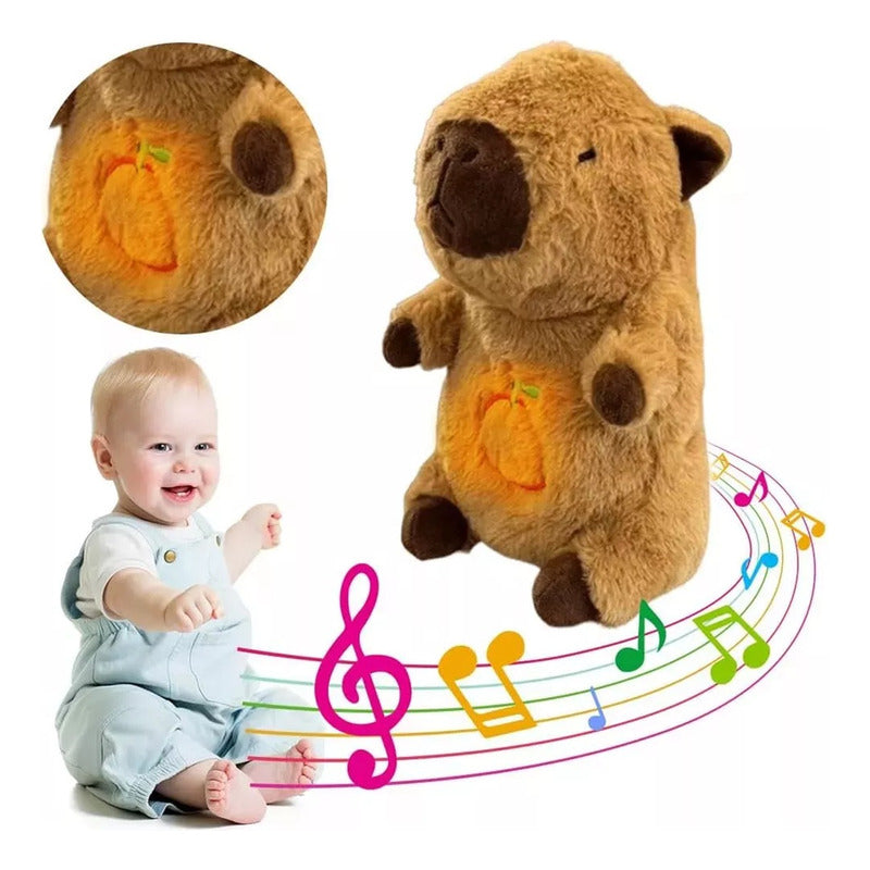 Peluche Capibara Relajant Sonido Luz Capybara Calma Ansiedad
