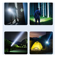 Linterna Doble Luz Recargable Led Camping Campo Flash Blanco Negro