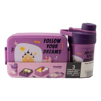 Tupper Contenedor Lonchera Escolar + Botella De Agua Jugo