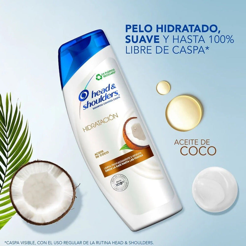 X2 Shampoo Head & Shoulders Hidratación 375ml Aceite De Coco