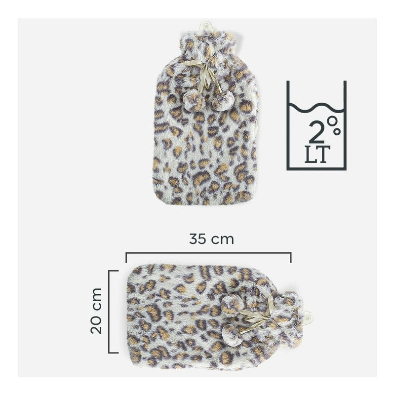 Pack2 Guatero Premium Goma Caucho 2000ml + Funda Polar Calor