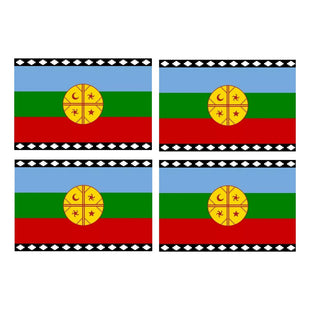 X4 Bandera Mapuche Chilena Bandera Chile Mediana 90x145 Tela Bandera Chile