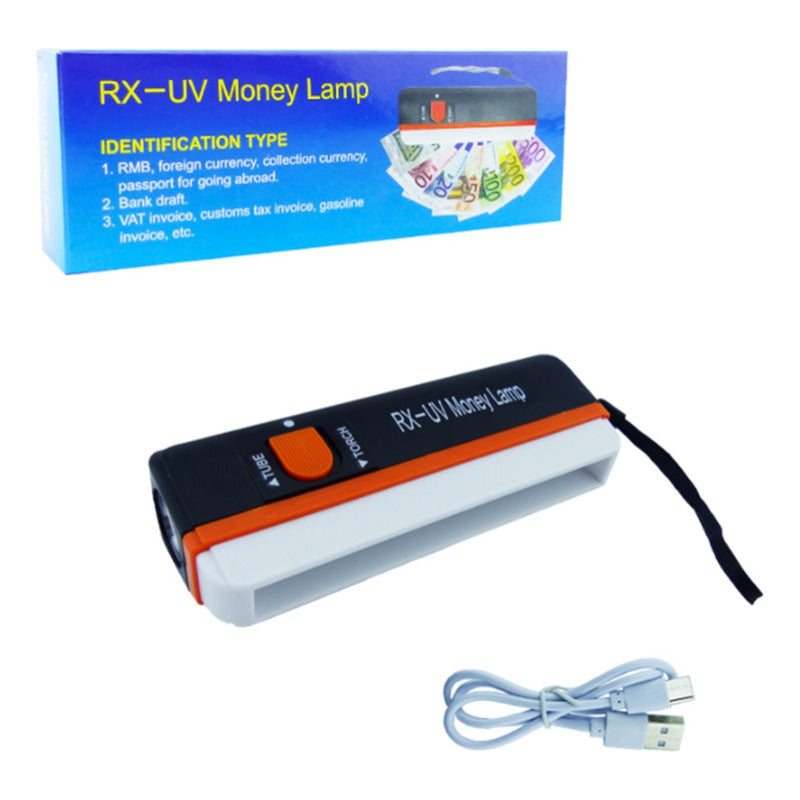 Detector De Billetes Con Linterna Recargable Uv Lampara