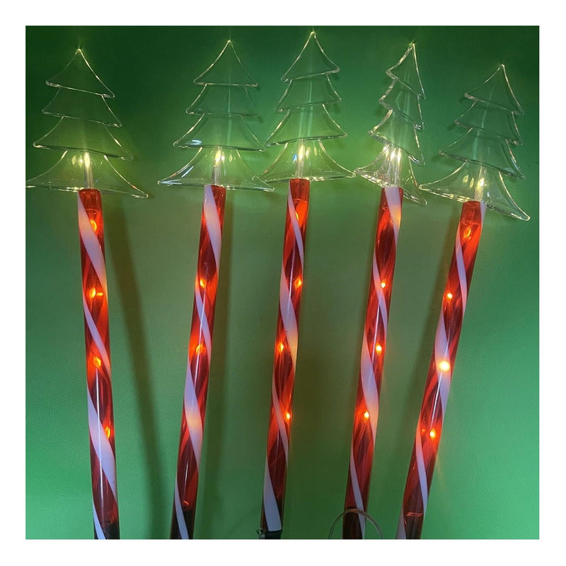 Set X5 Estacas Navidad Luces Navideñas Led Solar Decoración