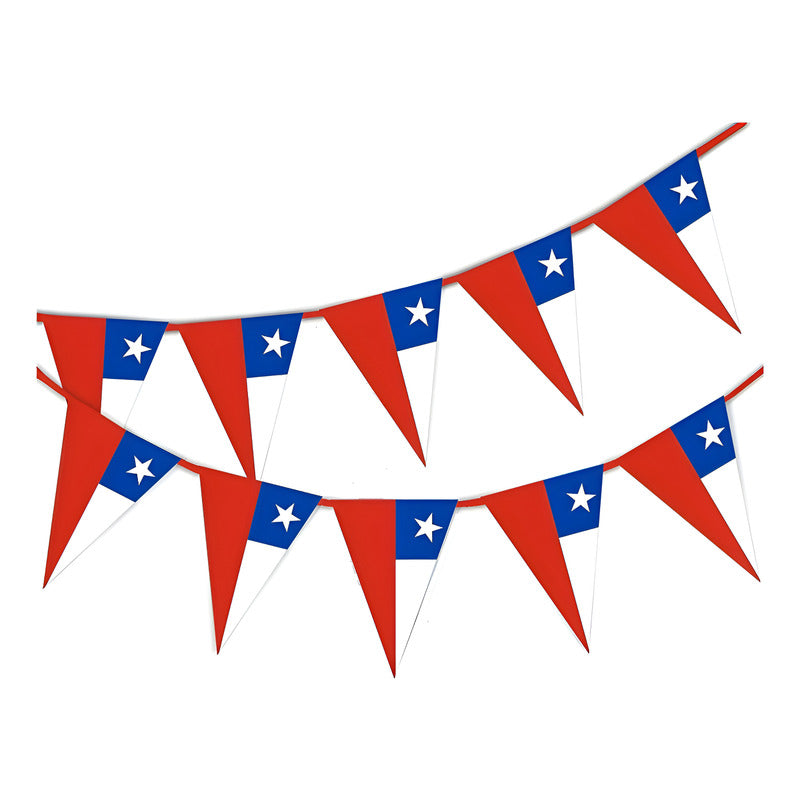 Pack X2 Banderines Guirnaldas Fiestas Patrias Chilenas 5m Rojo