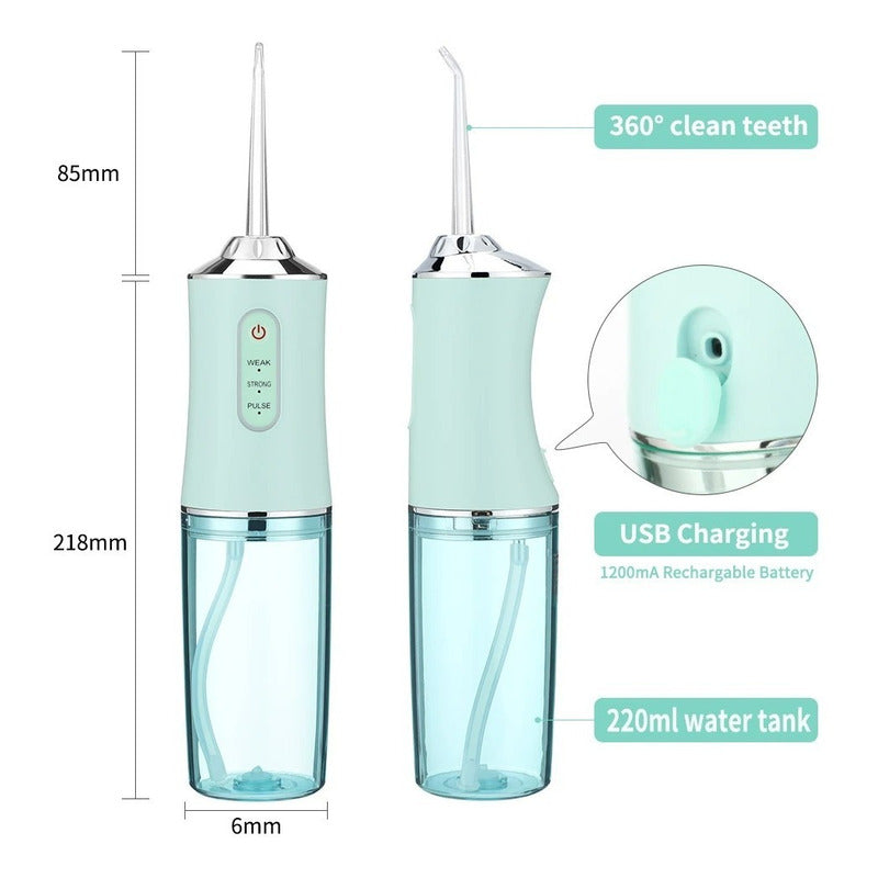 Irrigador Bucal Portátil Higiene Dental Limpiador Oral Dient Blanco
