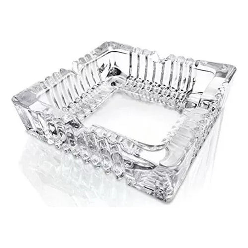 Cenicero De Vidrio Cristal Cuadrado De Lujo Mesa Escritorio Blanco Cuadrado