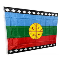 Pack X6 Bandera Mapuche Chilena Bandera Chile Mediana 90x145