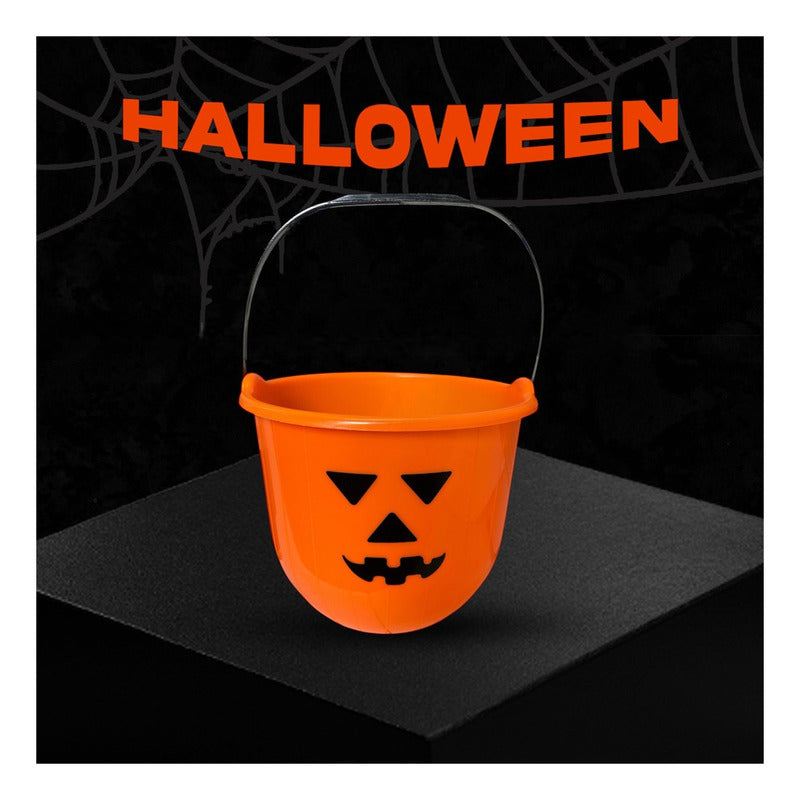 X3 Cubo Calabaza Grande Dulces Halloween Balde Calabaza
