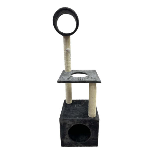 Torre Rascador Gatos Cuevas Plataformas Juguete Rascador Gris