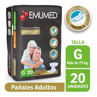 Pañales Para Adultos Emumed Premium Tamaño Grande 20unid