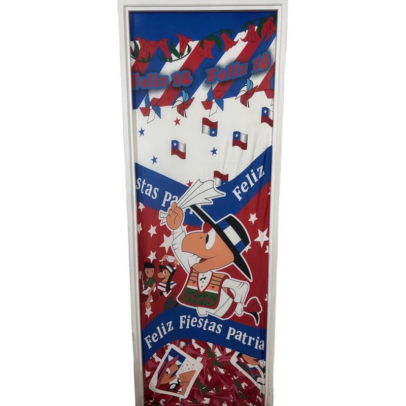 X2 Funda De Puerta Decoración Fechas Patrias 100x210cm M9