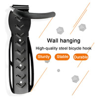 Soporte Bicicleta Con Gancho Acero Reforzado Para Pared Color Negro