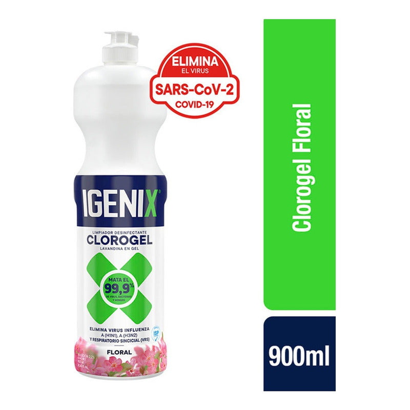 Pack X3 Limpiador Cloro Gel Igenix Floral 900ml