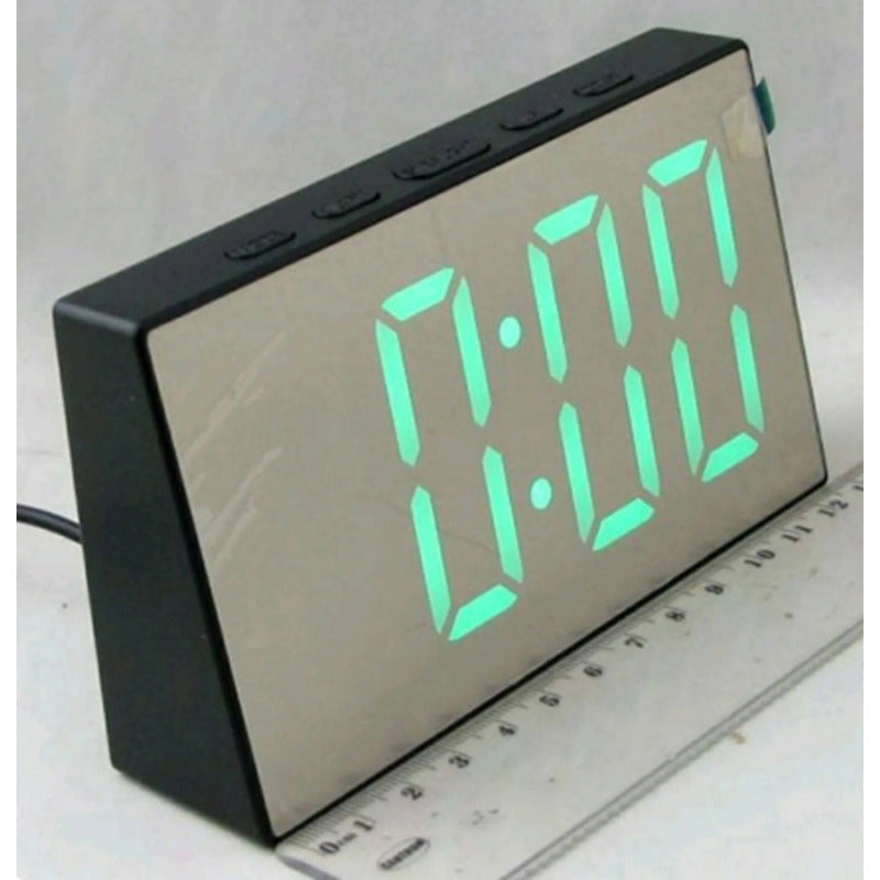 Reloj Despertador Digital Led De Escritorio Diseño Espejo