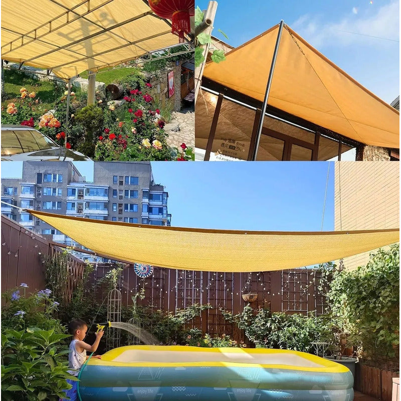 Pack X3 Toldo Rectangular 3x3 Sombra Cubierta Terraza Jardín Beige