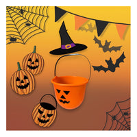 X3 Cubo Calabaza Grande Dulces Halloween Balde Calabaza