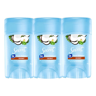 X3 Desodorante Gel Secret Coconut Antitranspirante 45g Coco