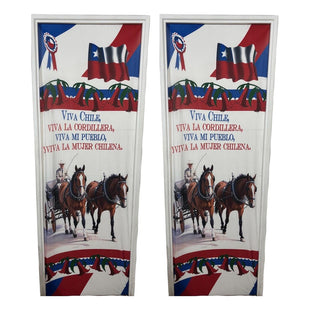 X2 Funda De Puerta Decoración Fechas Patrias 100x210cm M10